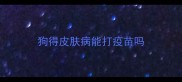 狗得皮肤病能打疫苗吗