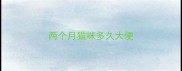 两个月猫咪多久大便