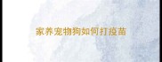 家养宠物狗如何打疫苗