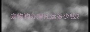宠物狗办理托运多少钱
