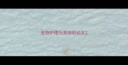 宠物护理与美容的论文