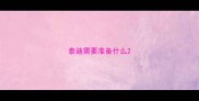 泰迪需要准备什么