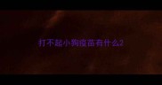 打不起小狗疫苗有什么