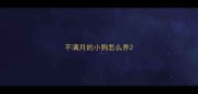 不满月的小狗怎么养