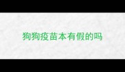 狗狗疫苗本有假的吗