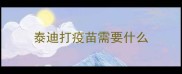 泰迪打疫苗需要什么