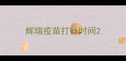 辉瑞疫苗打针时间