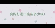 狗狗打进口疫苗多少钱