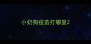 小奶狗疫苗打哪里