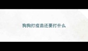 狗狗打疫苗还要打什么