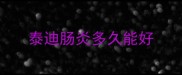 泰迪肠炎多久能好