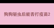 狗狗驱虫后能否打疫苗