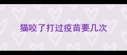 猫咬了打过疫苗要几次
