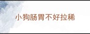 小狗肠胃不好拉稀
