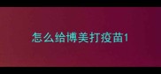 怎么给博美打疫苗