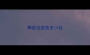 狗驱虫疫苗多少钱