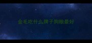 金毛吃什么牌子狗粮最好
