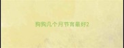 狗狗几个月节育最好