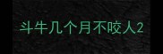 斗牛几个月不咬人