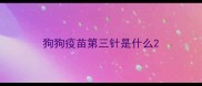 狗狗疫苗第三针是什么