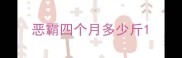 恶霸四个月多少斤