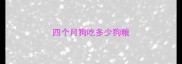 四个月狗吃多少狗粮