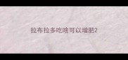 拉布拉多吃啥可以增肥