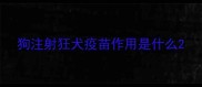 狗注射狂犬疫苗作用是什么