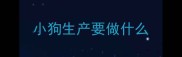 小狗生产要做什么