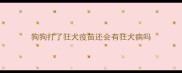 狗狗打了狂犬疫苗还会有狂犬病吗