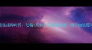 猫咪疫苗最佳接种时间幼猫3月龄打疫苗是关键附详细流程与注意事项
