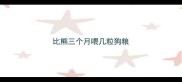 比熊三个月喂几粒狗粮