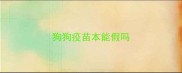 狗狗疫苗本能假吗