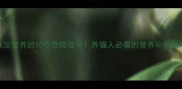 猫咪没营养的10个危险信号养猫人必看的营养补救指南