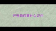 开宠物店要什么证件