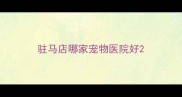 驻马店哪家宠物医院好