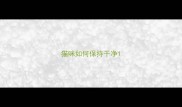 猫咪如何保持干净
