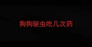 狗狗驱虫吃几次药