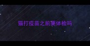 猫打疫苗之前要体检吗
