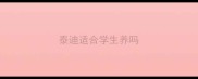 泰迪适合学生养吗