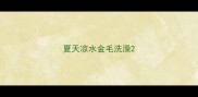 夏天凉水金毛洗澡
