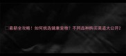 最新全攻略如何挑选健康宠物不同品种购买渠道大公开
