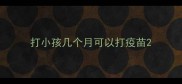打小孩几个月可以打疫苗
