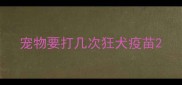 宠物要打几次狂犬疫苗