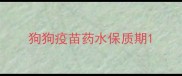 狗狗疫苗药水保质期