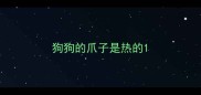 狗狗的爪子是热的