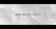 宠物肝腹水可以治好吗