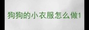 狗狗的小衣服怎么做