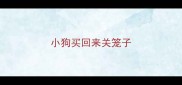 小狗买回来关笼子
