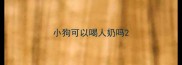 小狗可以喝人奶吗